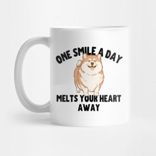 One Smile A Day Melts Your Heart Away Cute Shiba Akita Inu Mug